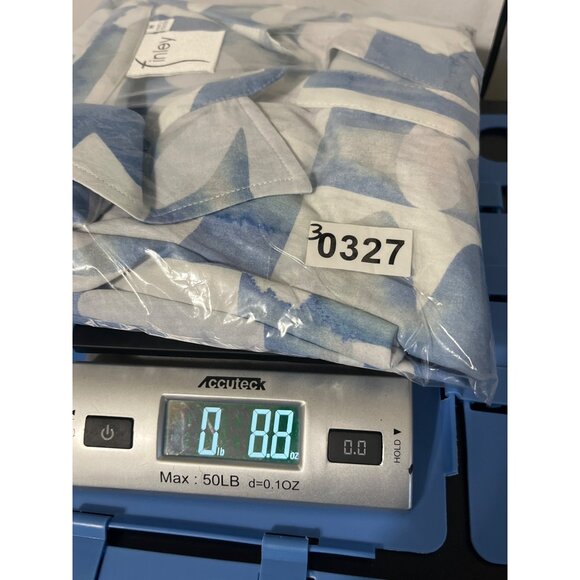 Finley Chantel Shirt Maxi Dress Blue White Abstract Print Belted size Medium - Picture 12 of 12